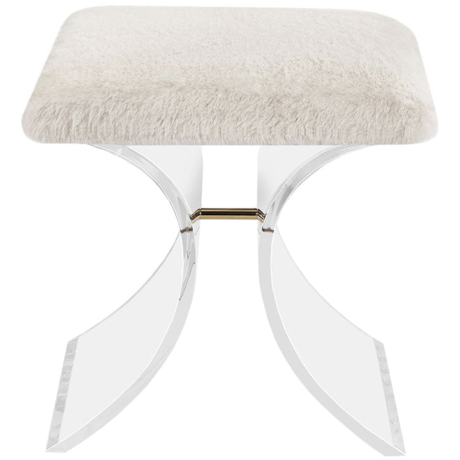 Interlude Home Serena Stool - Ivory