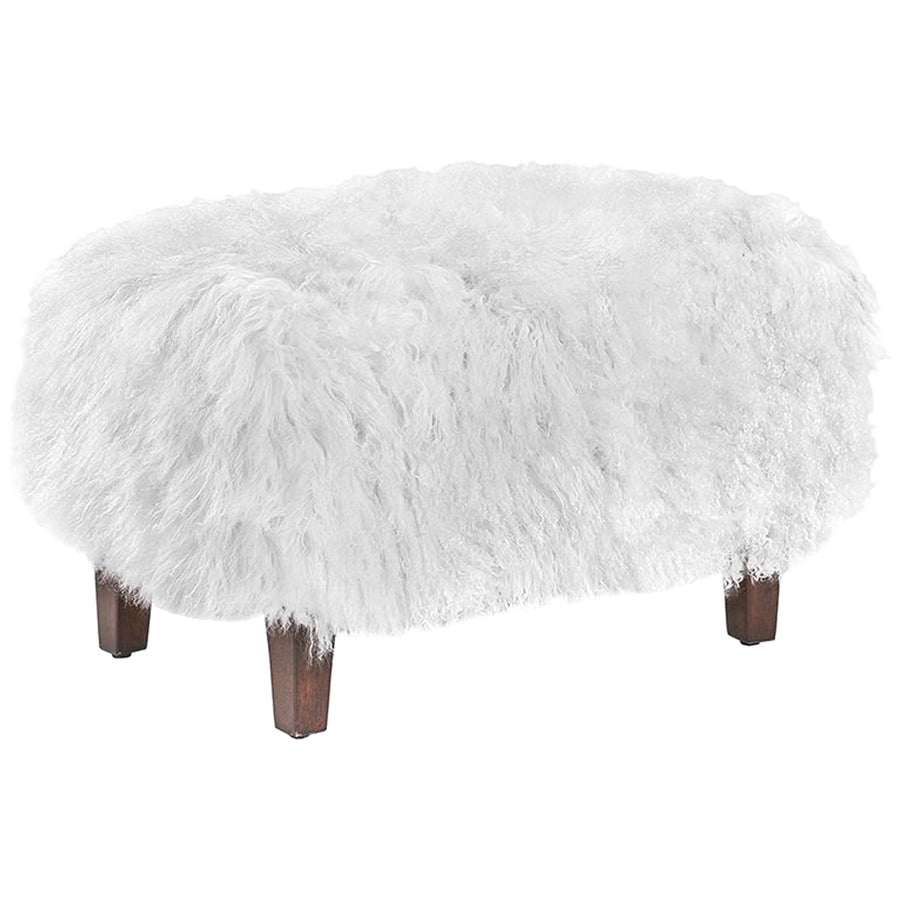 Interlude Home Royce Ottoman - Walnut/White