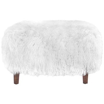 Interlude Home Royce Ottoman - Walnut/White