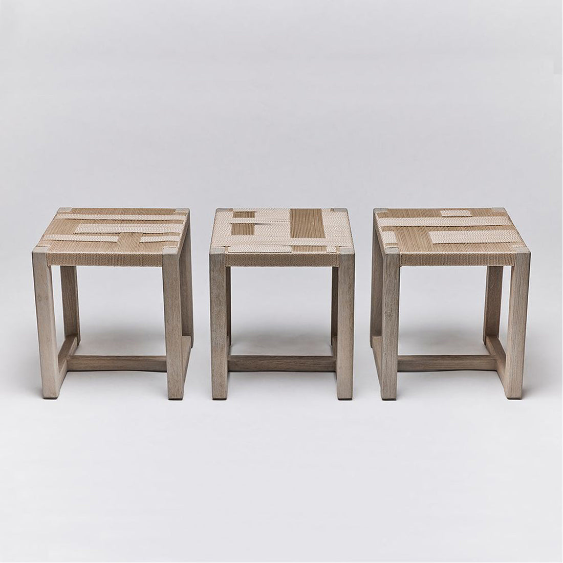 Interlude Home Venice Square Stool - Champagne