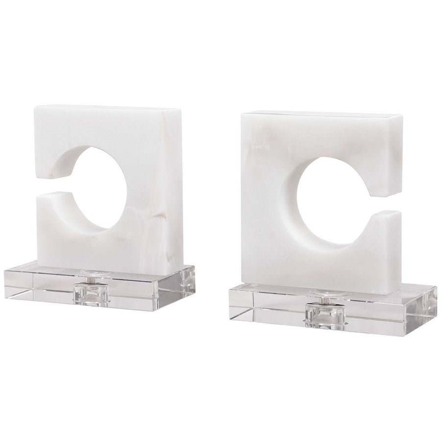 Uttermost Clarin White & Gray Bookends, Set of 2