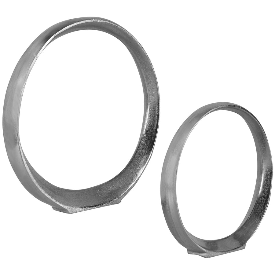 Uttermost Orbits Nickel Ring Sculptures, 2-Piece Set