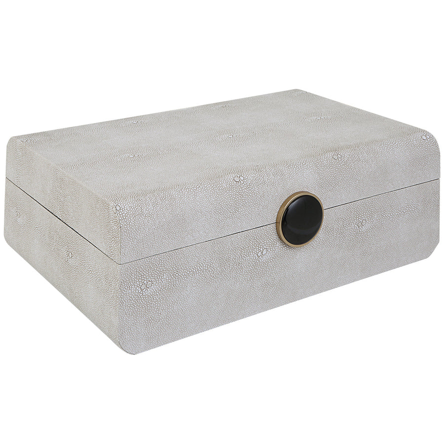 Uttermost Lalique White Shagreen Box