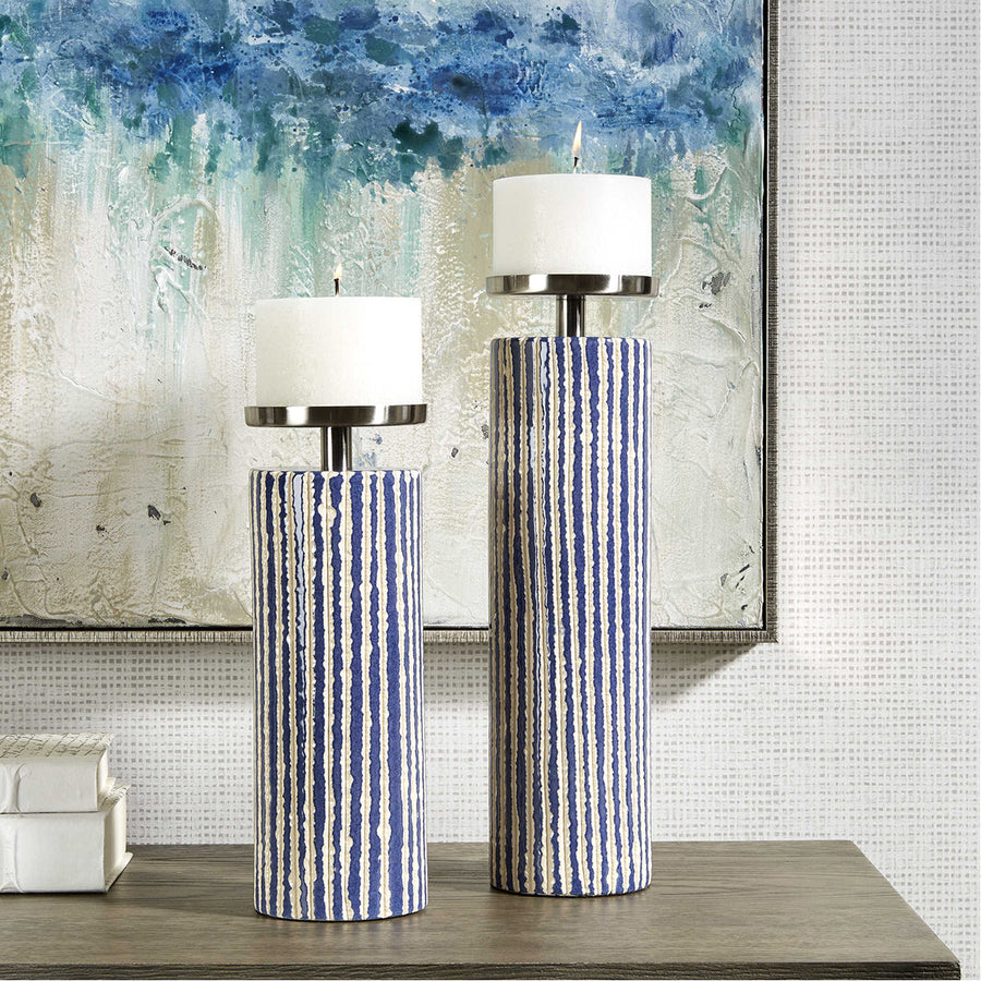 Uttermost Havana Blue Candleholders, 2-Piece Set