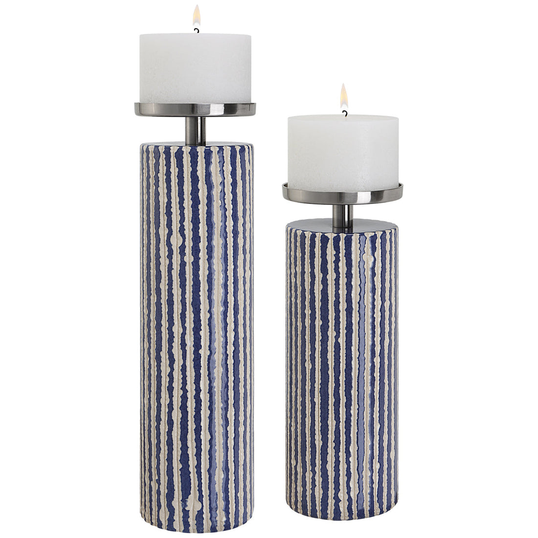 Uttermost Havana Blue Candleholders, 2-Piece Set