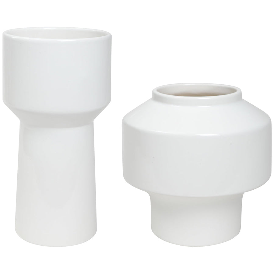 Uttermost Illumina Abstract White Vases, 2-Piece Set