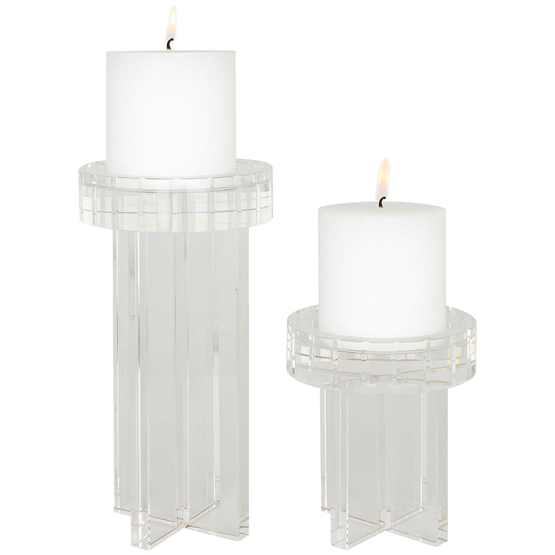 Uttermost Crystal Pillar Candleholders, 2-Piece Set