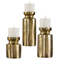 Uttermost Amina Antique Brass Candleholders, 3-Piece Set