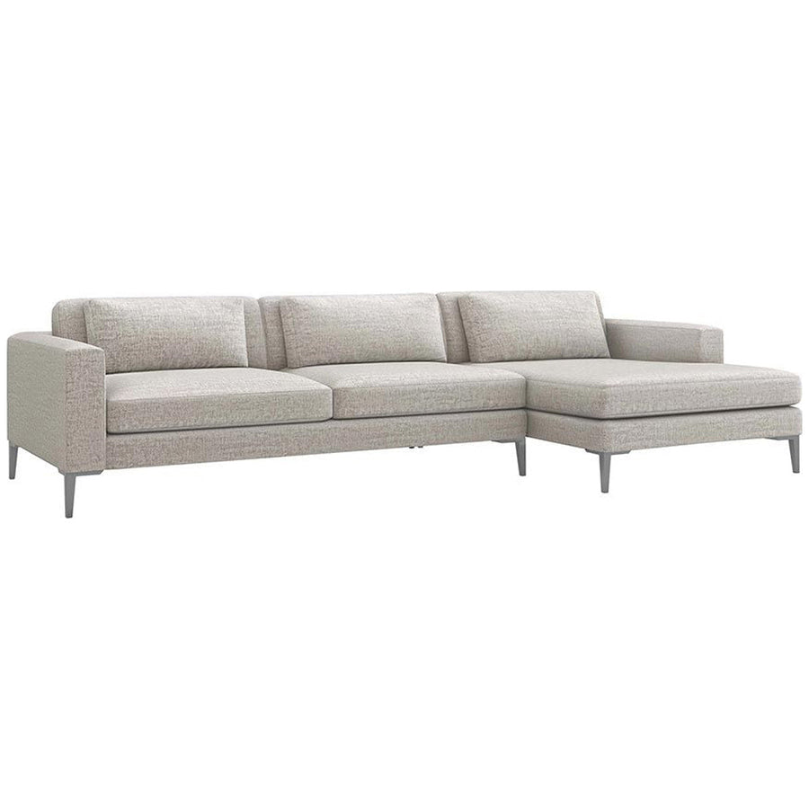 Interlude Home Izzy Chaise 2-Piece Sectional - Storm