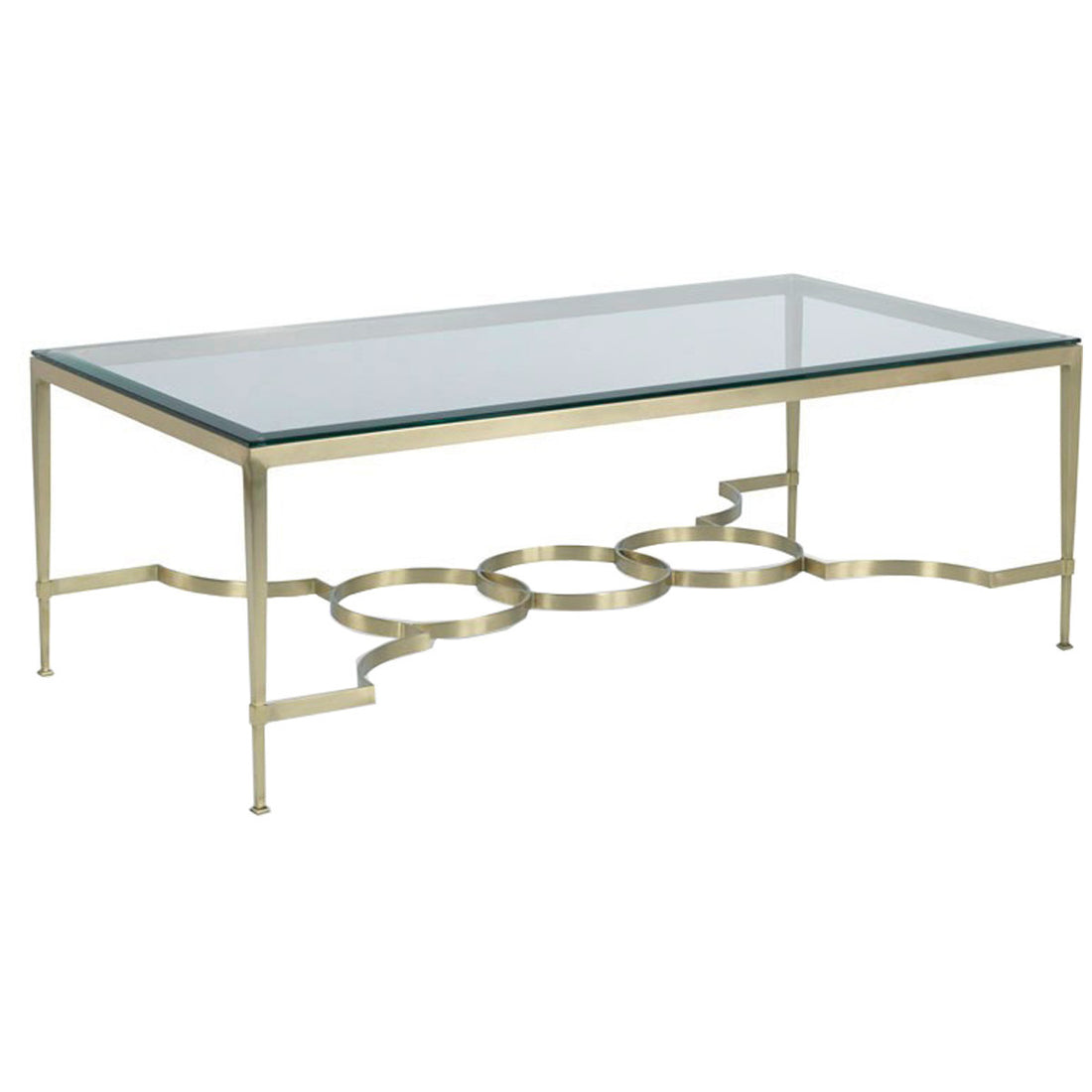 Woodbridge Furniture Brass Cocktail Table