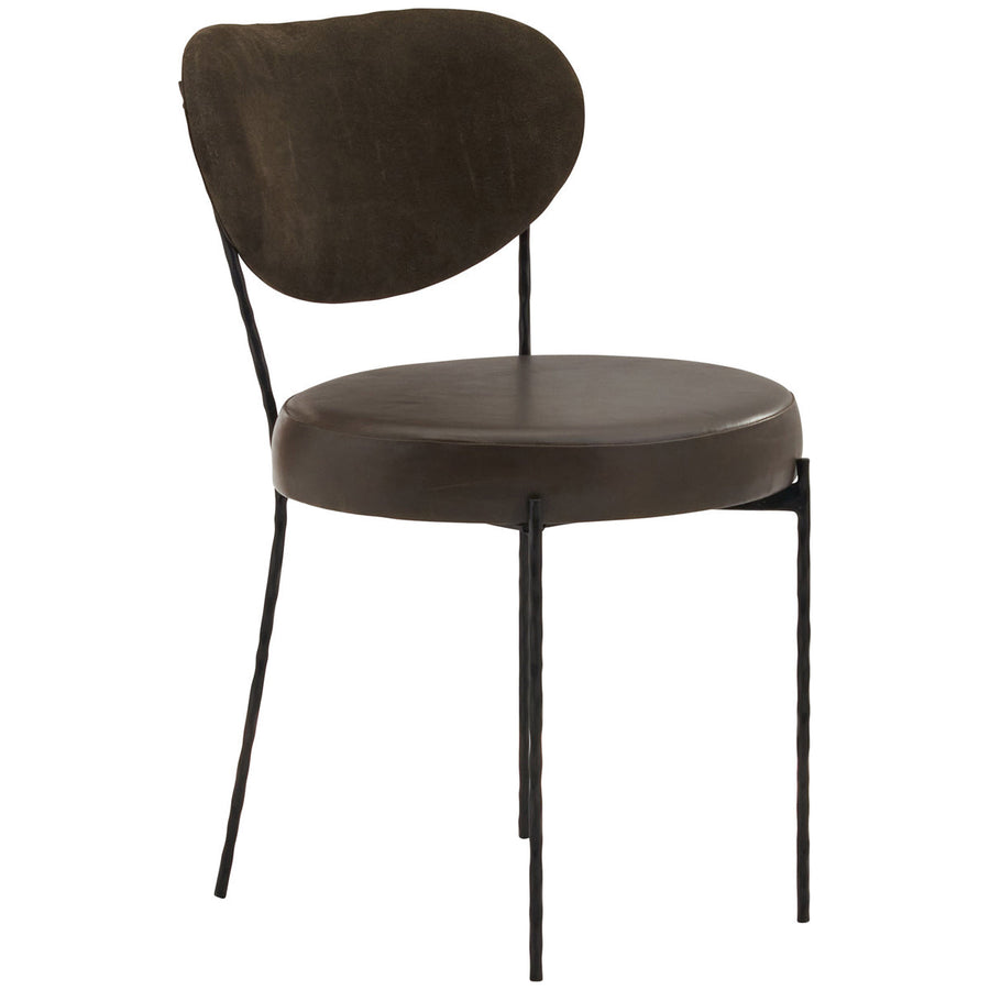 Arteriors Neymar Dining Chair - Graphite Leather