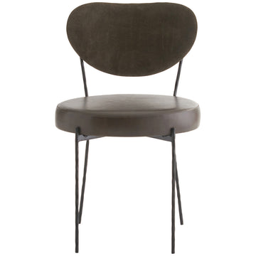 Arteriors Neymar Dining Chair - Graphite Leather