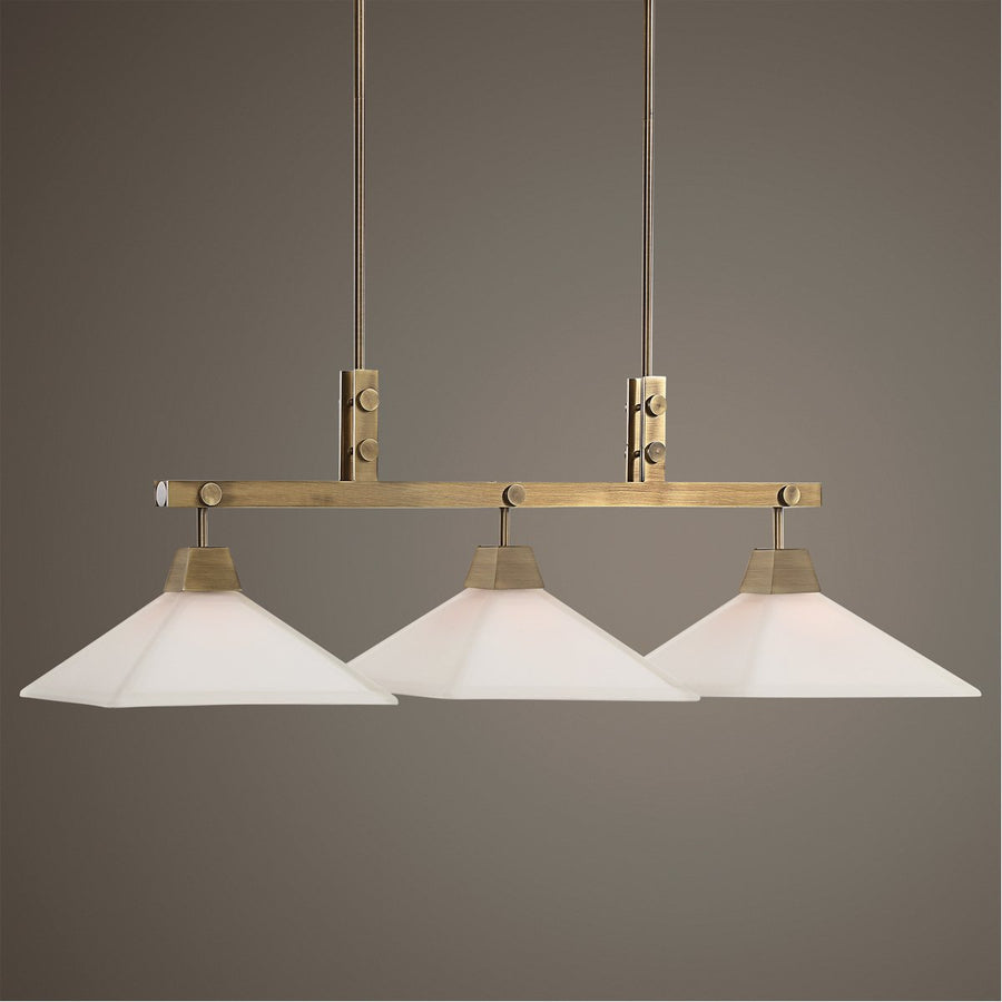 Uttermost Brookdale Industrial 3-Light Linear Chandelier