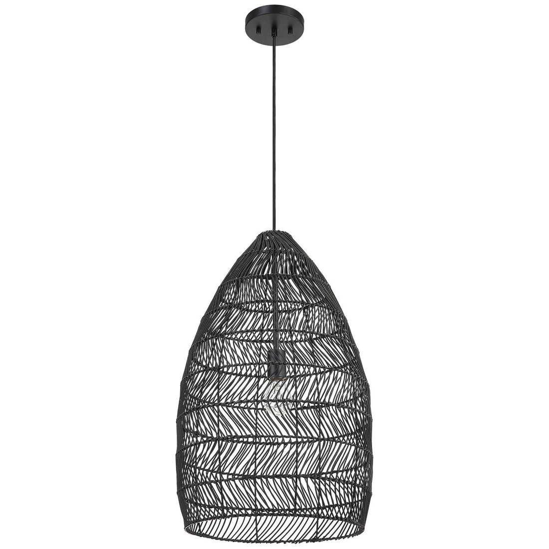 Uttermost Nandi 1-Light Woven Black Pendant