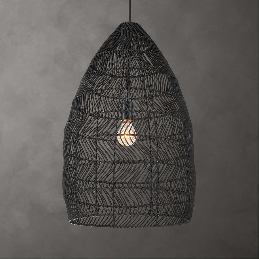 Uttermost Nandi 1-Light Woven Black Pendant