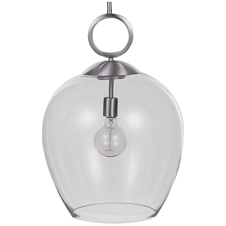 Uttermost Calix Nickel 1-Light Glass Pendant