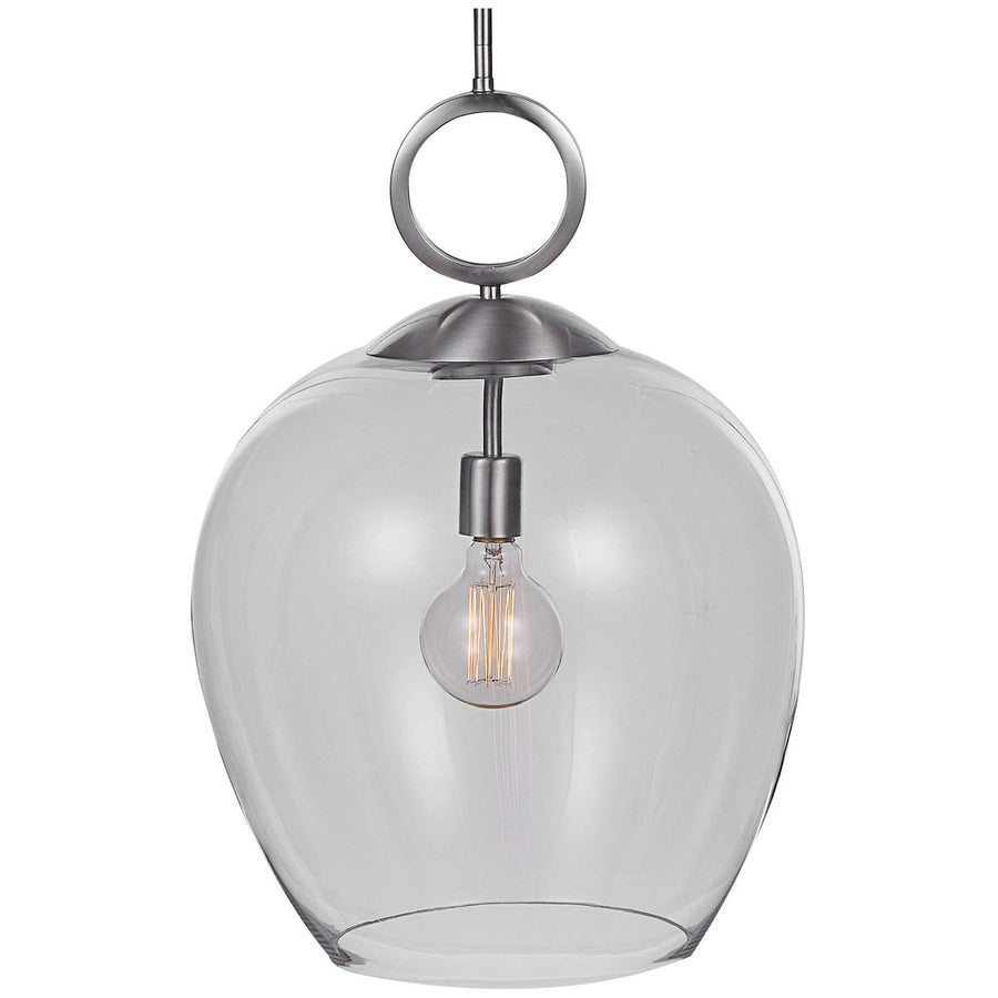 Uttermost Calix Nickel 1-Light Glass Pendant