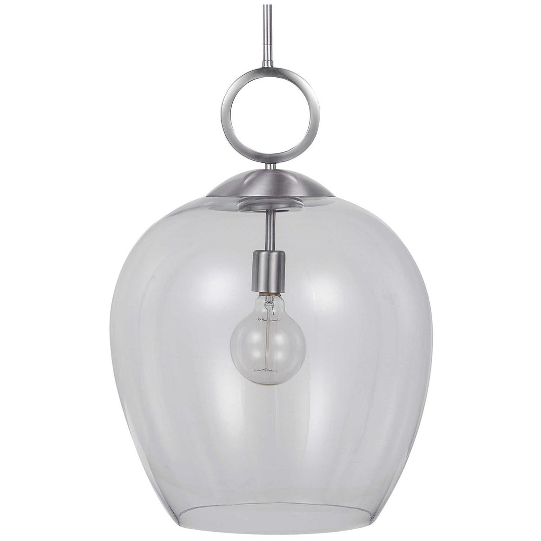 Uttermost Calix Nickel 1-Light Glass Pendant