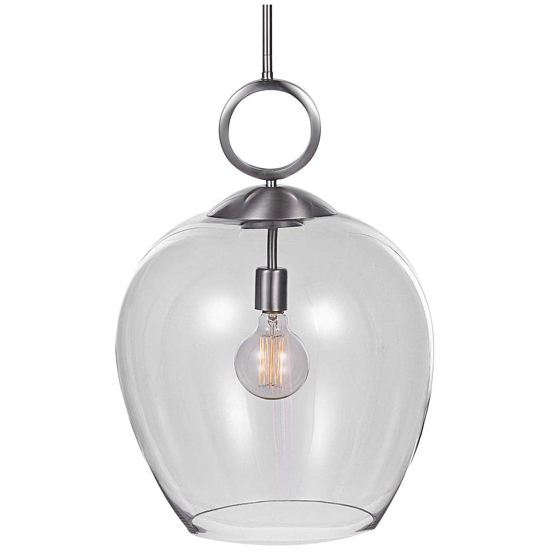 Uttermost Calix Nickel 1-Light Glass Pendant