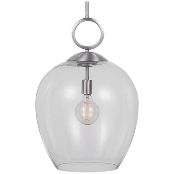 Uttermost Calix Nickel 1-Light Glass Pendant