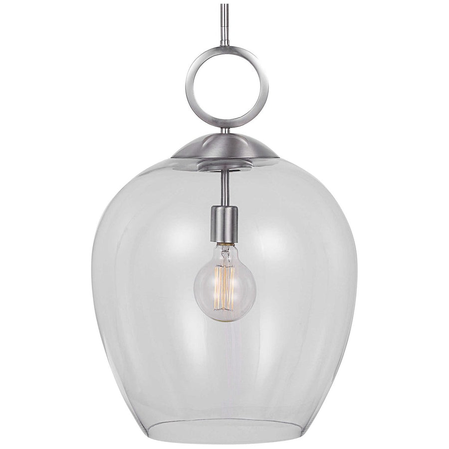 Uttermost Calix Nickel 1-Light Glass Pendant