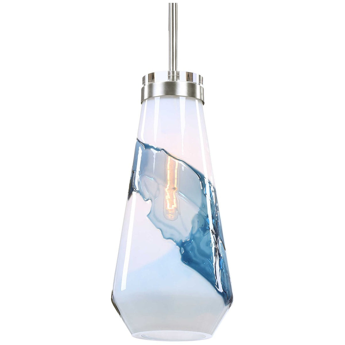 Uttermost Windswept Blue & White 1-Light Mini Pendant