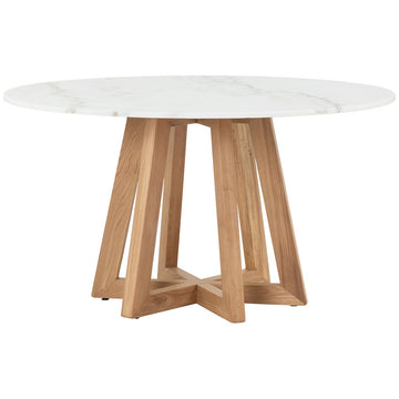 Four Hands Hughes Creston Dining Table - White Marble