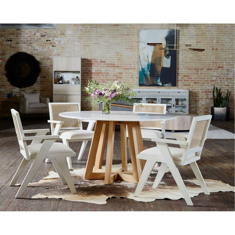 Four Hands Hughes Creston Dining Table - White Marble