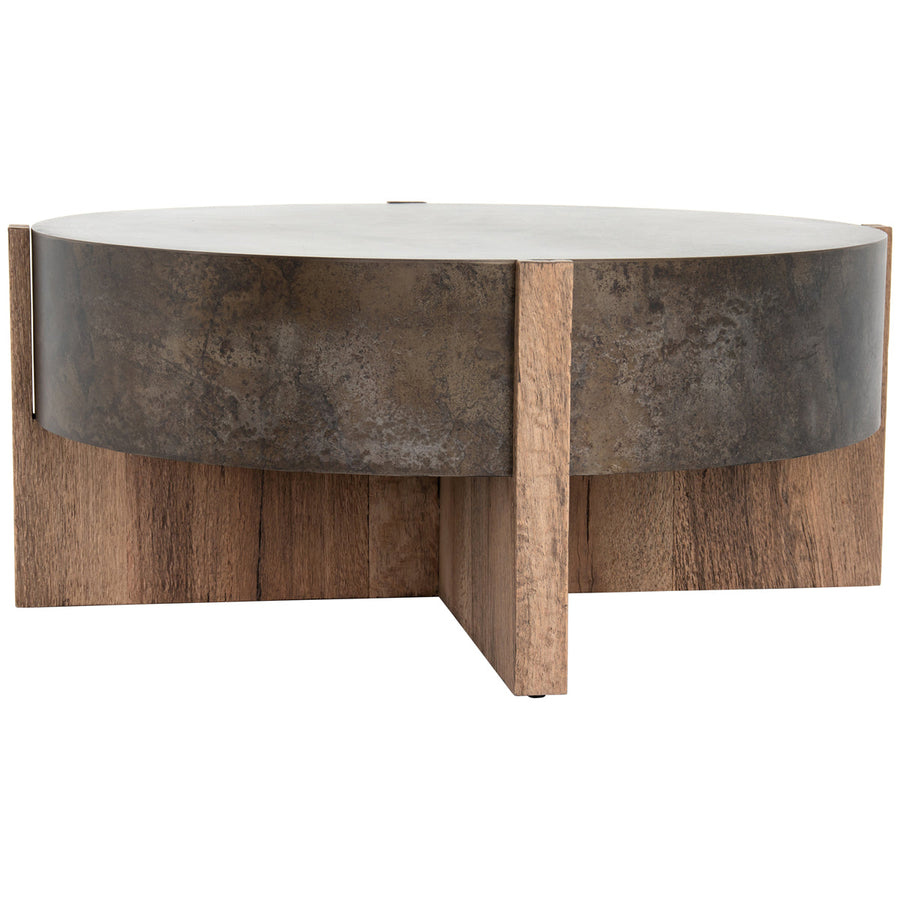 Four Hands Wesson Bingham Coffee Table - Rustic Oak Veneer