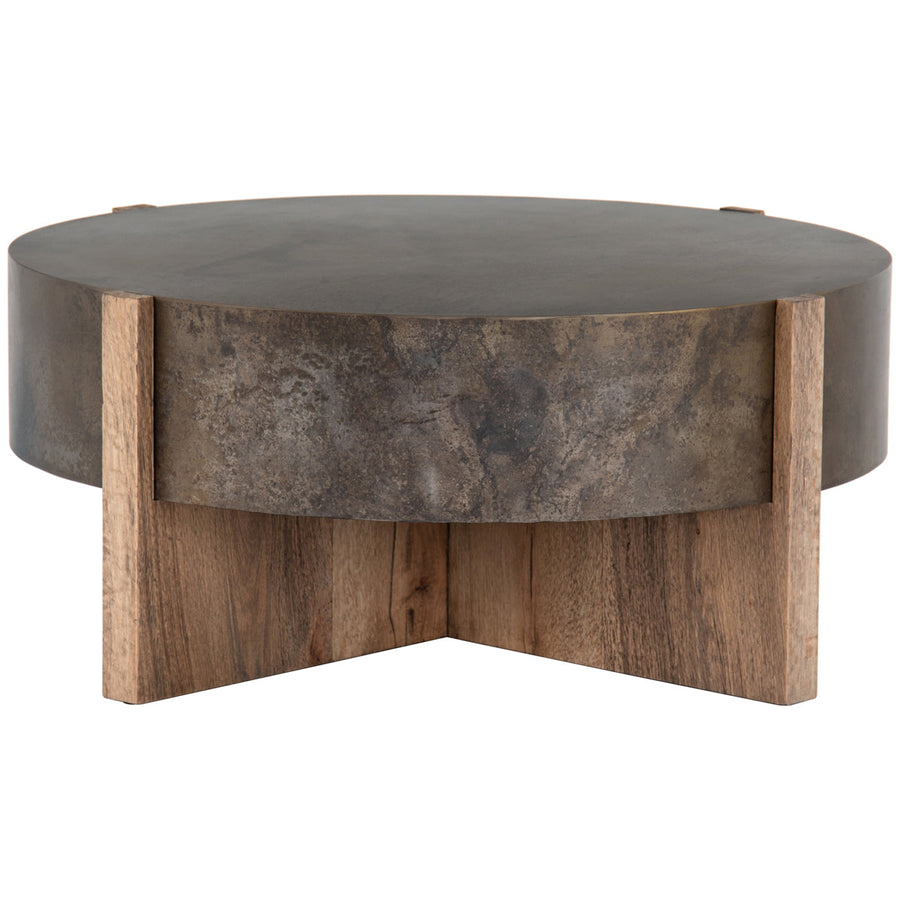 Four Hands Wesson Bingham Coffee Table - Rustic Oak Veneer