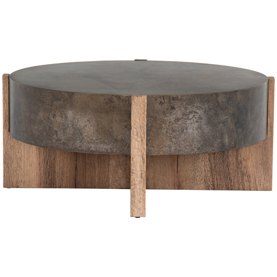 Four Hands Wesson Bingham Coffee Table - Rustic Oak Veneer