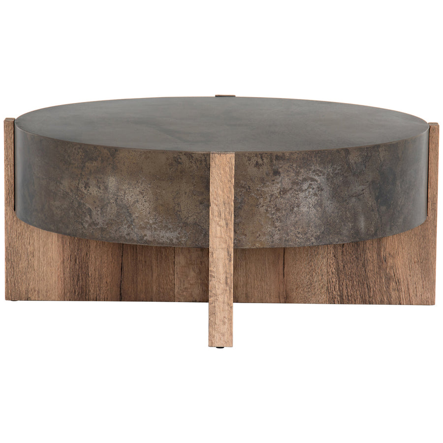 Four Hands Wesson Bingham Coffee Table - Rustic Oak Veneer