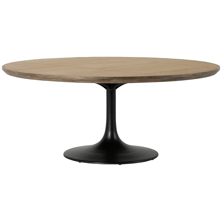 Four Hands Hughes Powell Dining Table - Bright Brass Clad