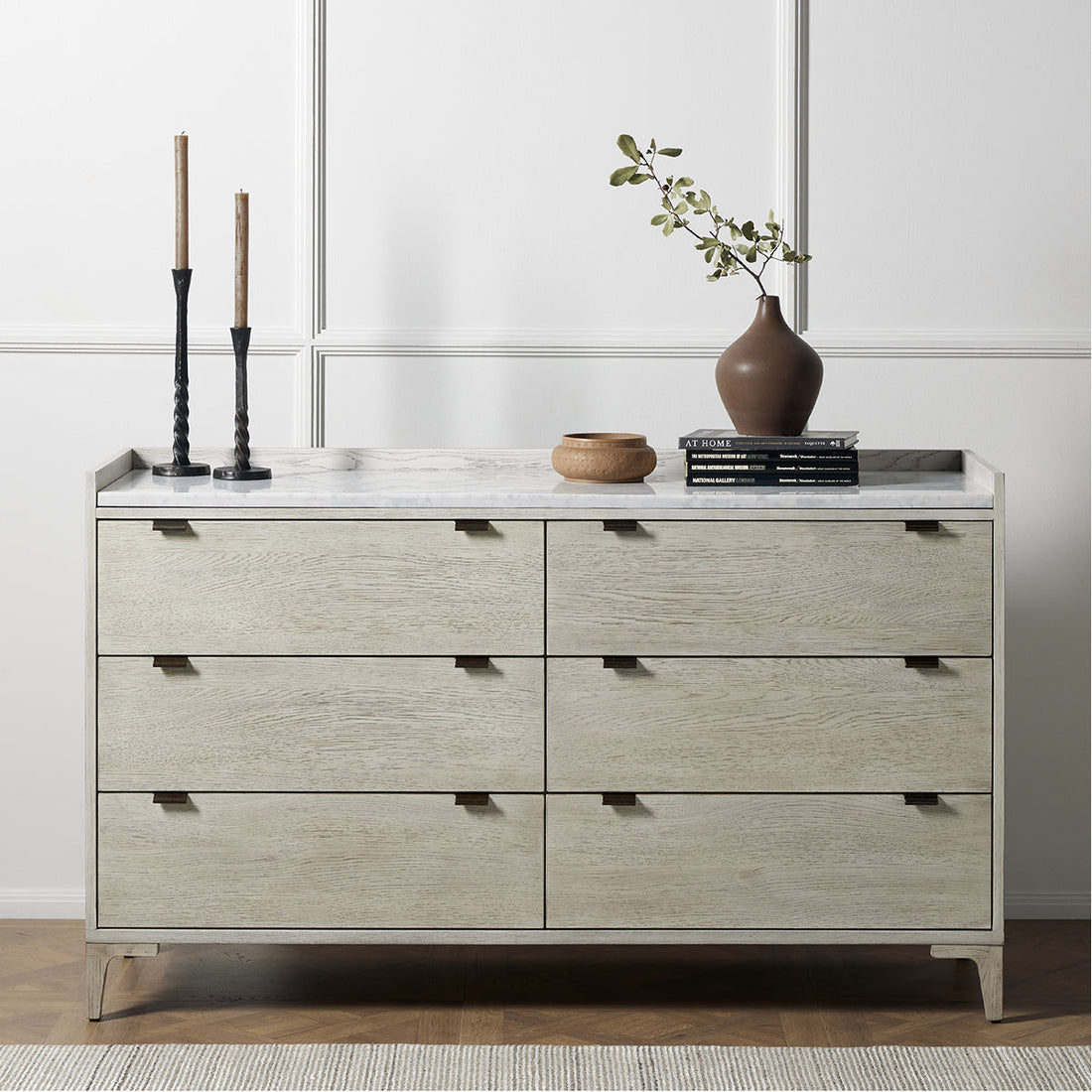 Four Hands Haiden Viggo 6-Drawer Dresser - Vintage White Oak