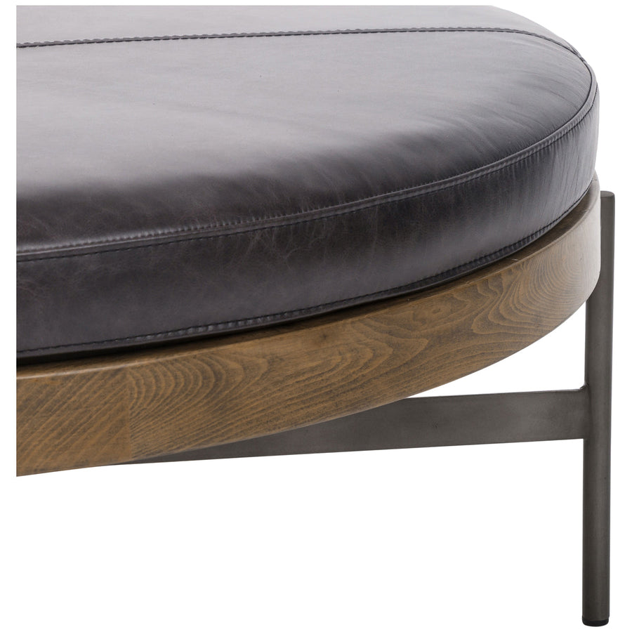 Four Hands Townsend Edwyn Large Ottoman - Sonoma Black