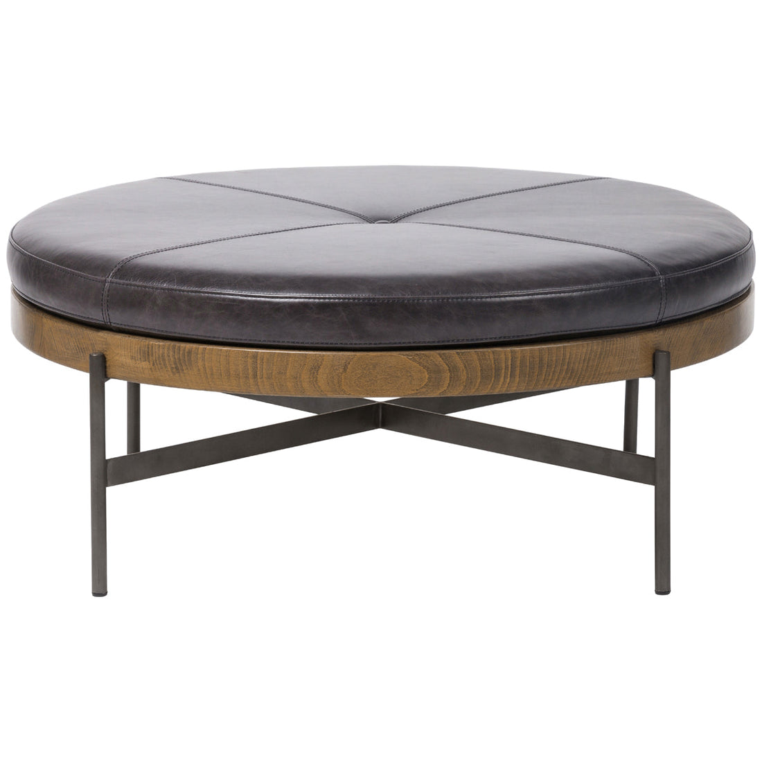 Four Hands Townsend Edwyn Large Ottoman - Sonoma Black