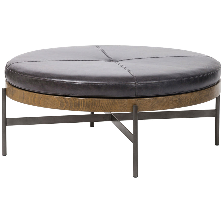 Four Hands Townsend Edwyn Large Ottoman - Sonoma Black