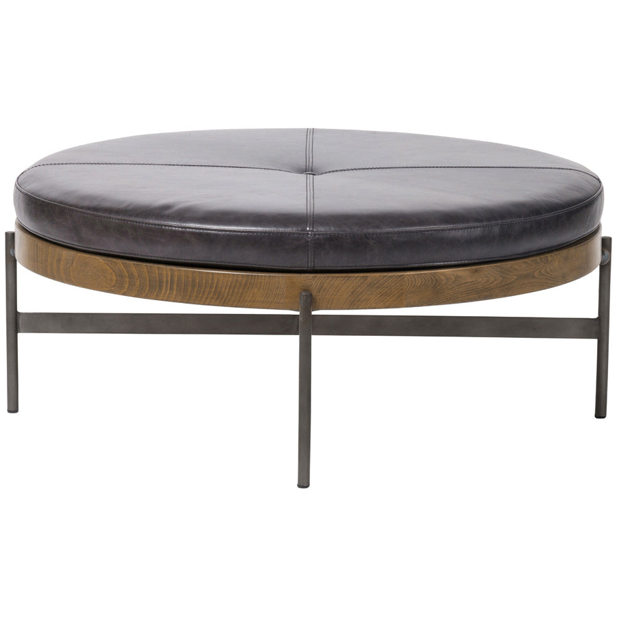 Four Hands Townsend Edwyn Large Ottoman - Sonoma Black