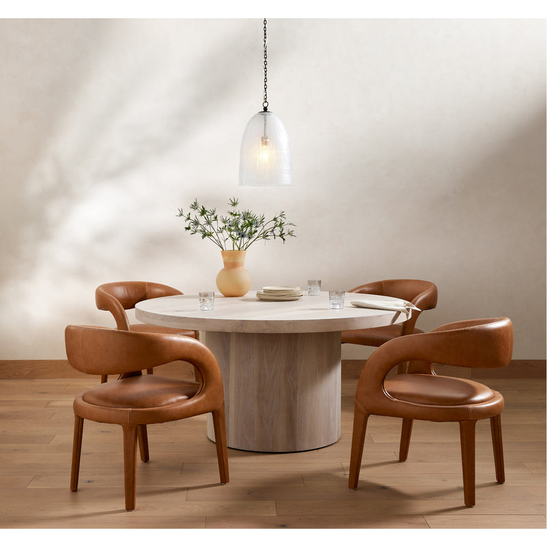 Four Hands Wesson Hudson Round Dining Table - Ashen Walnut