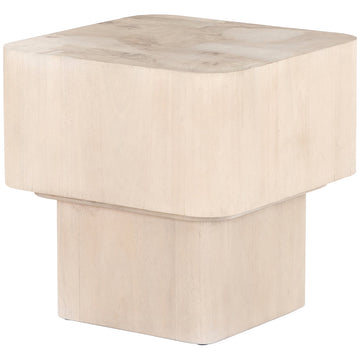 Four Hands Wesson Blanco End Table - Bleached Burl