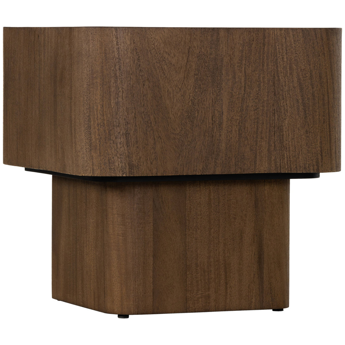 Four Hands Wesson Blanco End Table - Warm Umber Burl