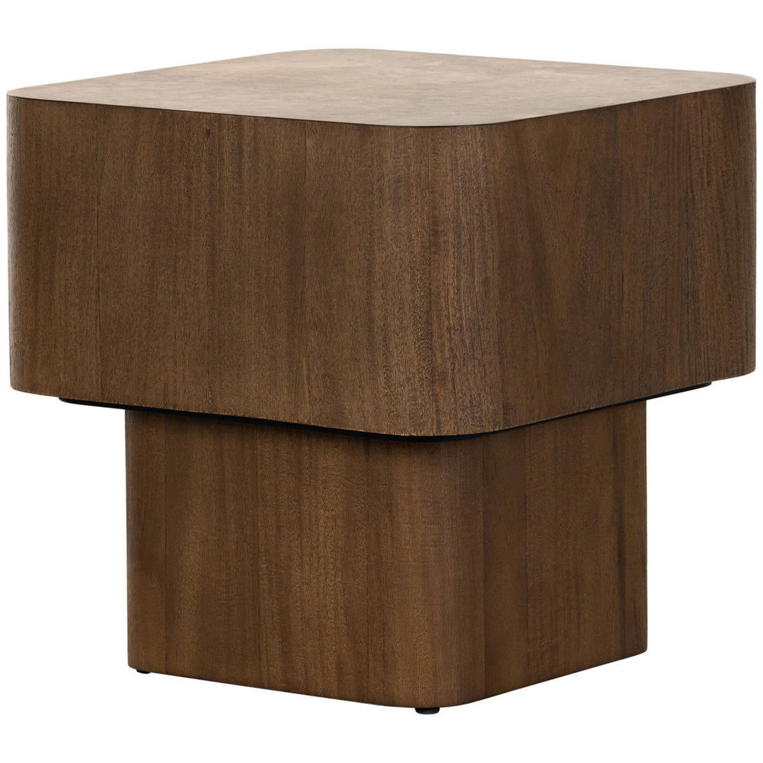 Four Hands Wesson Blanco End Table - Warm Umber Burl