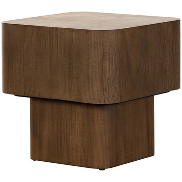 Four Hands Wesson Blanco End Table - Warm Umber Burl