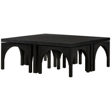 Four Hands Clara Amara Coffee Table with Nesting Arch Stools