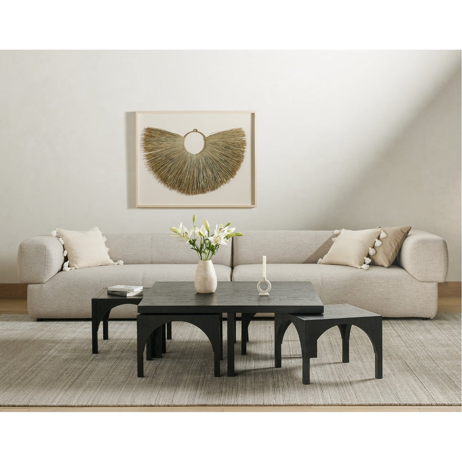 Four Hands Clara Amara Coffee Table with Nesting Arch Stools