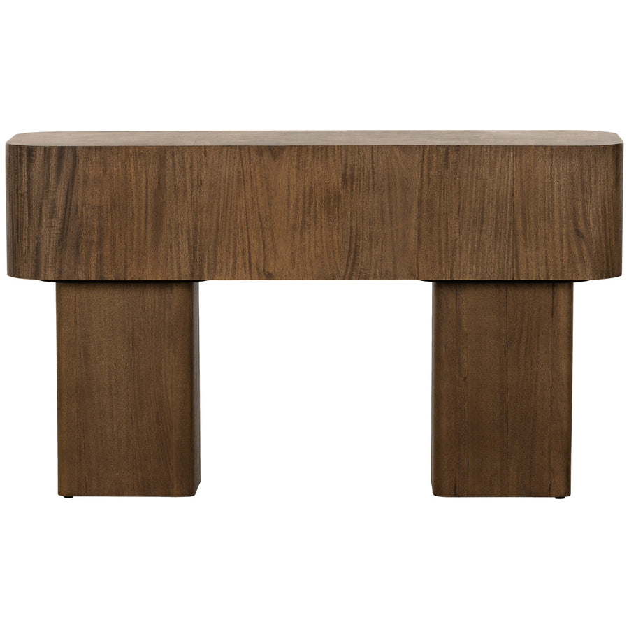 Four Hands Wesson Blanco Console Table - Warm Umber Burl