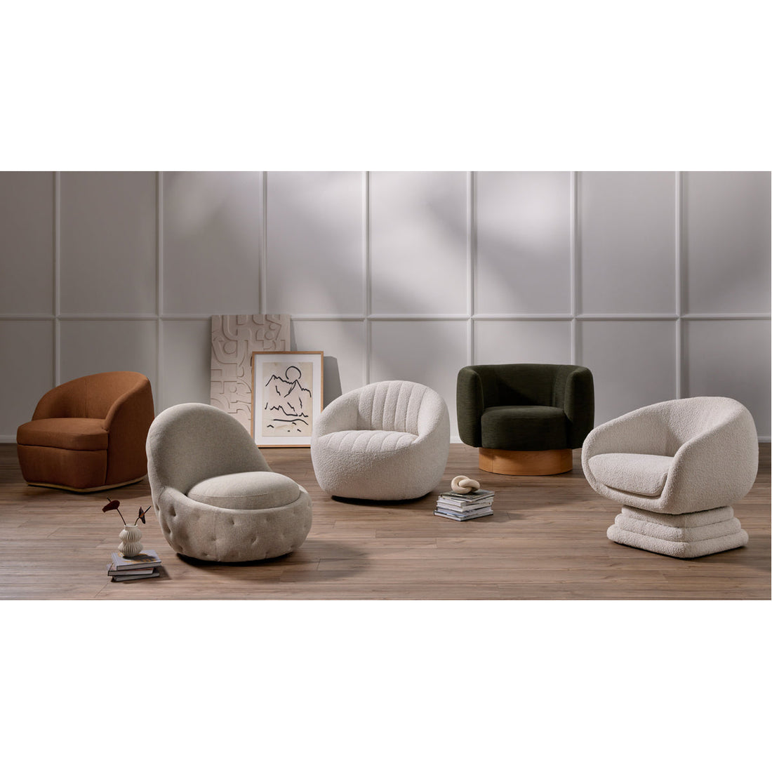 Four Hands Oslo Calista Swivel Chair - Atlantis Moss