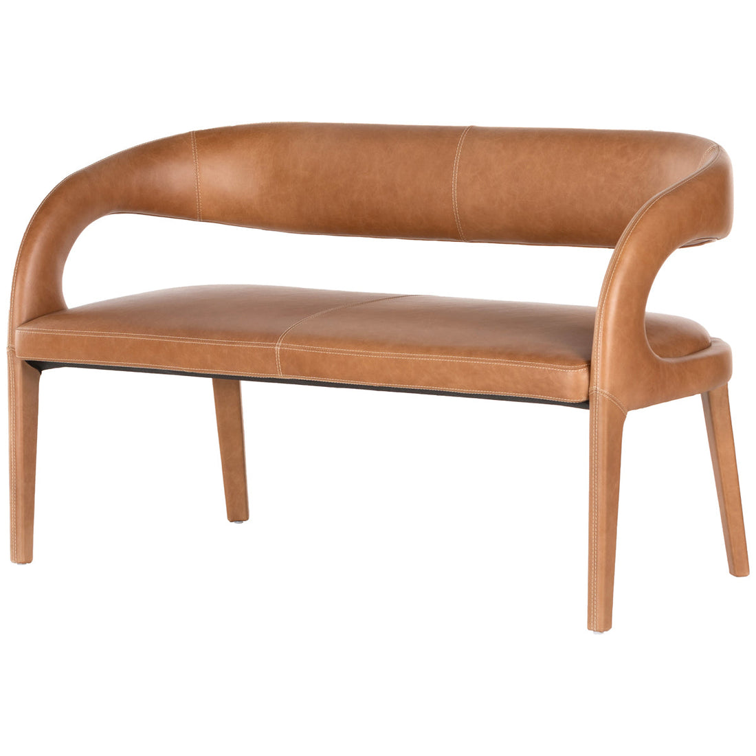 Four Hands Townsend Hawkins Leather Dining Bench - Sonoma Butterscotch