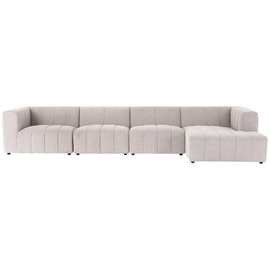 Four Hands Grayson Langham Channeled 4-Piece Sectional - Sandstone