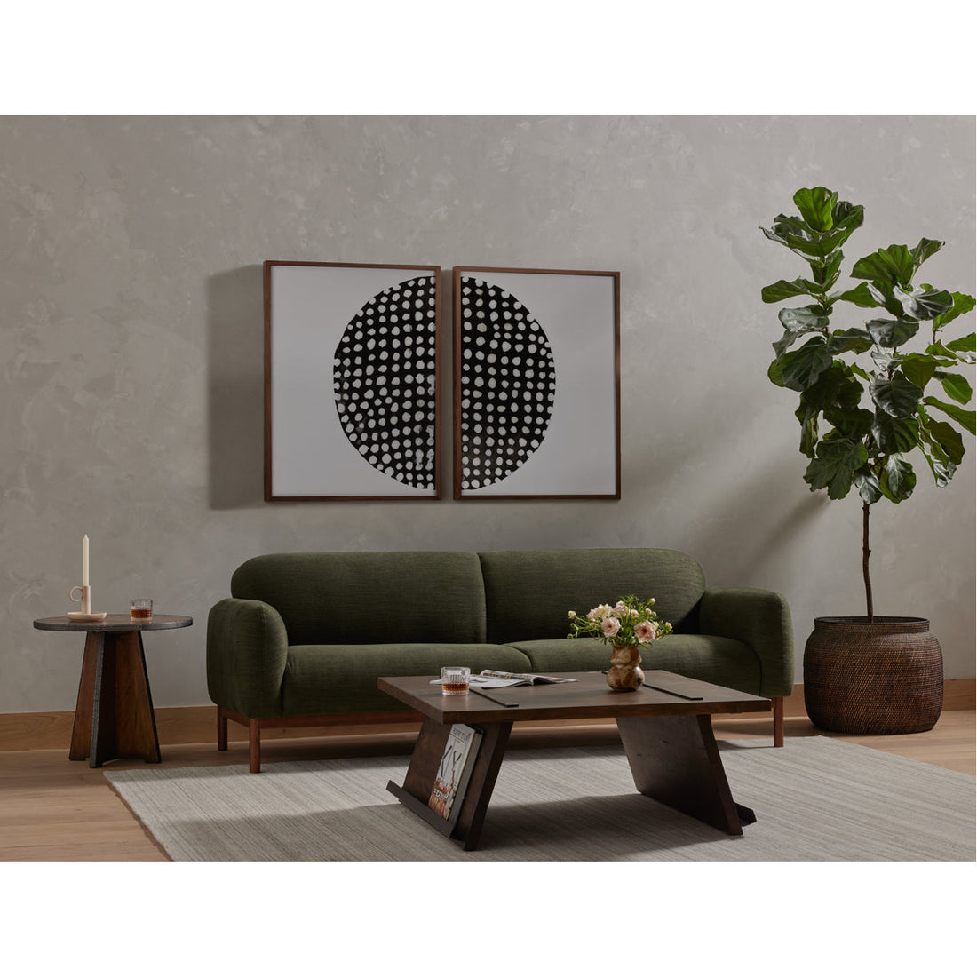 Four Hands Art Studio Global Disco Diptych, Black by Jess Engle